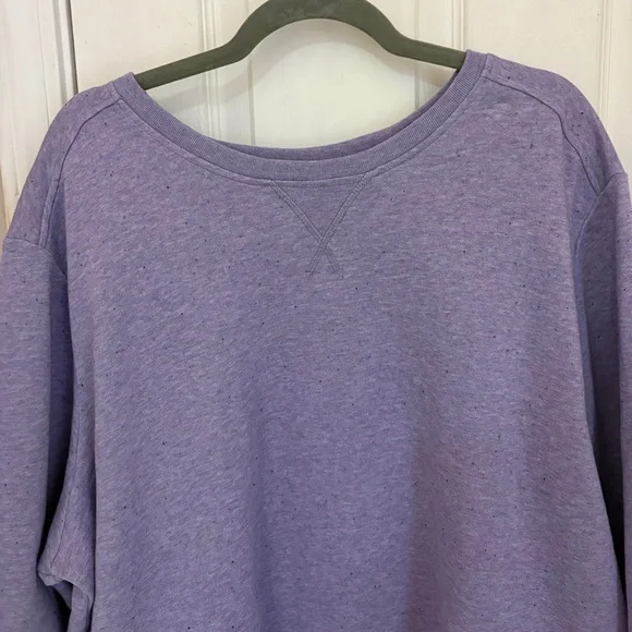 Karen Scott Sport Crewneck Fleece Lined Sweatshirt in Lavender - Picture 2 of 6